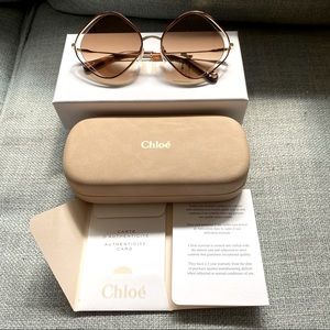 CHLOE - 57MM Poppy Diamond Sunglasses - BROWN